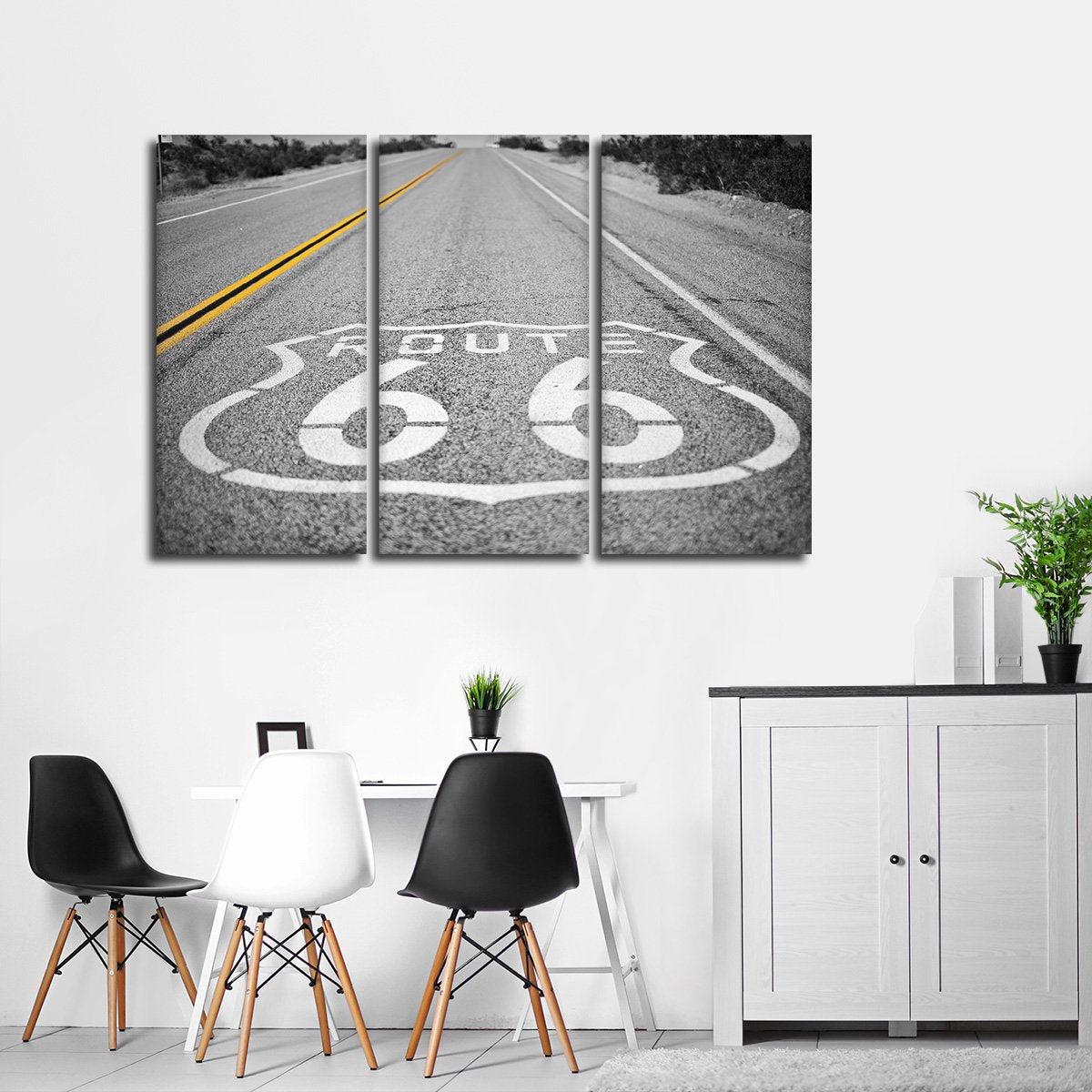Route 66 Pop Multi Panel Canvas Wall Art