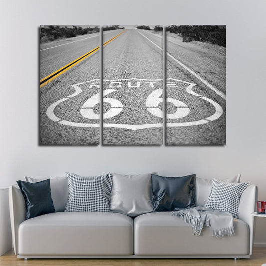 Route 66 Pop Multi Panel Canvas Wall Art