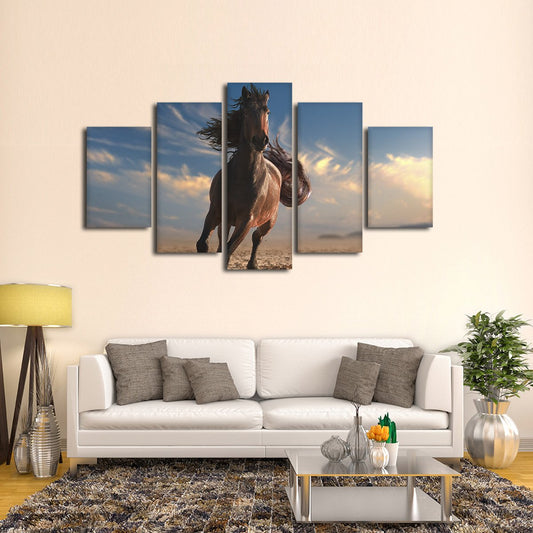 Running Horse Multi Panel Canvas Wall Art