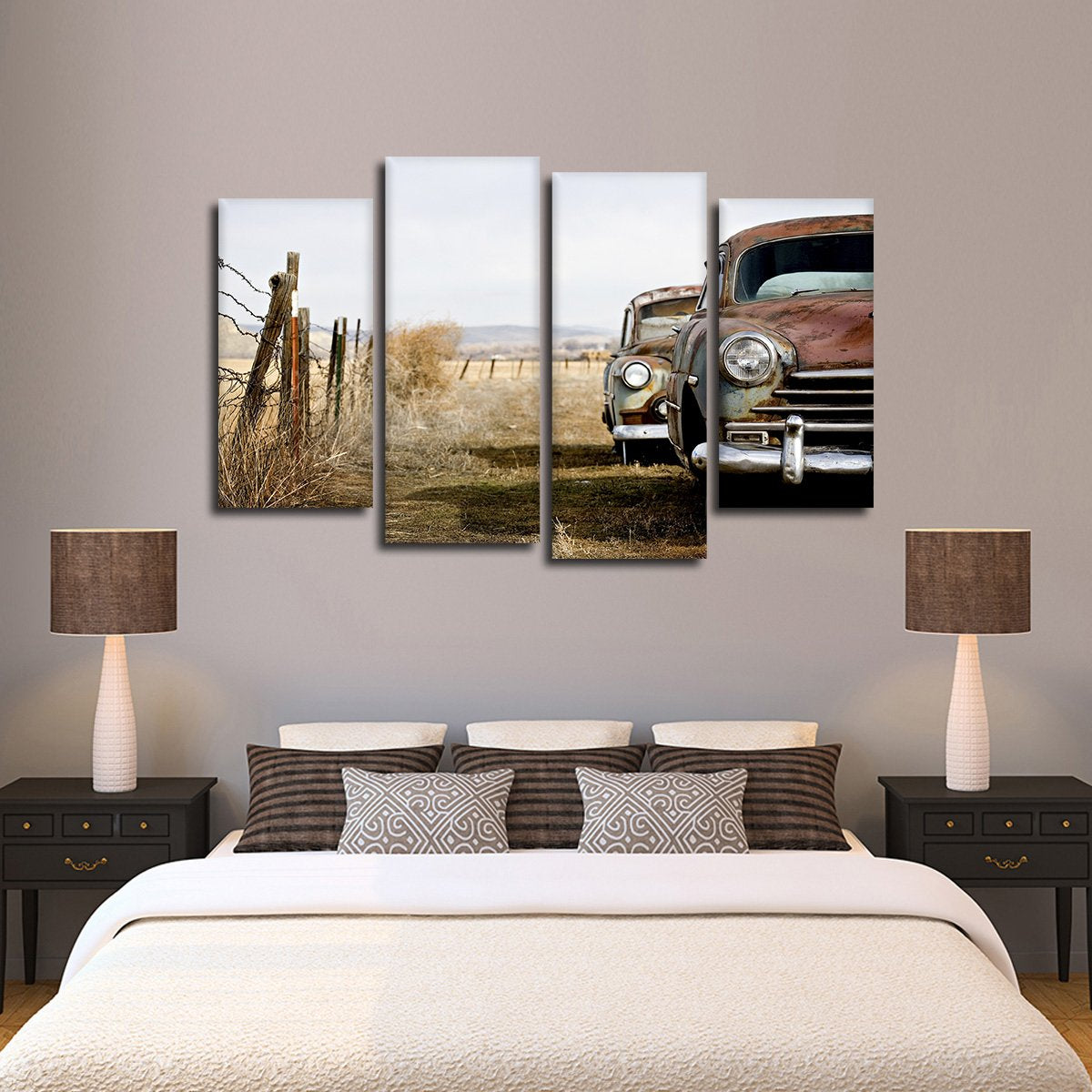 Rural Automobiles Multi Panel Canvas Wall Art