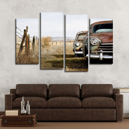 Rural Automobiles Multi Panel Canvas Wall Art