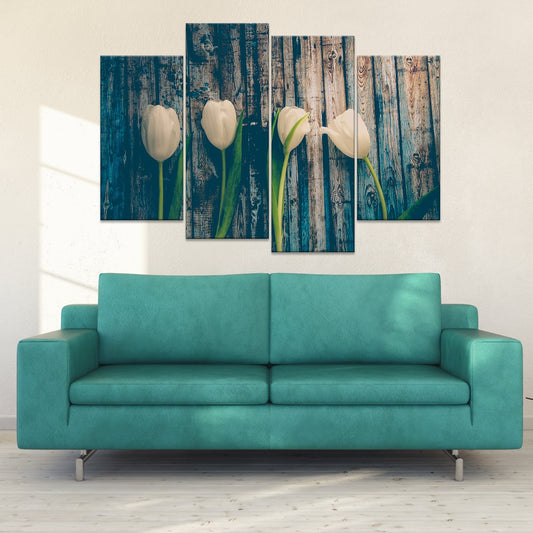 Rustic Blossoms Multi Panel Canvas Wall Art