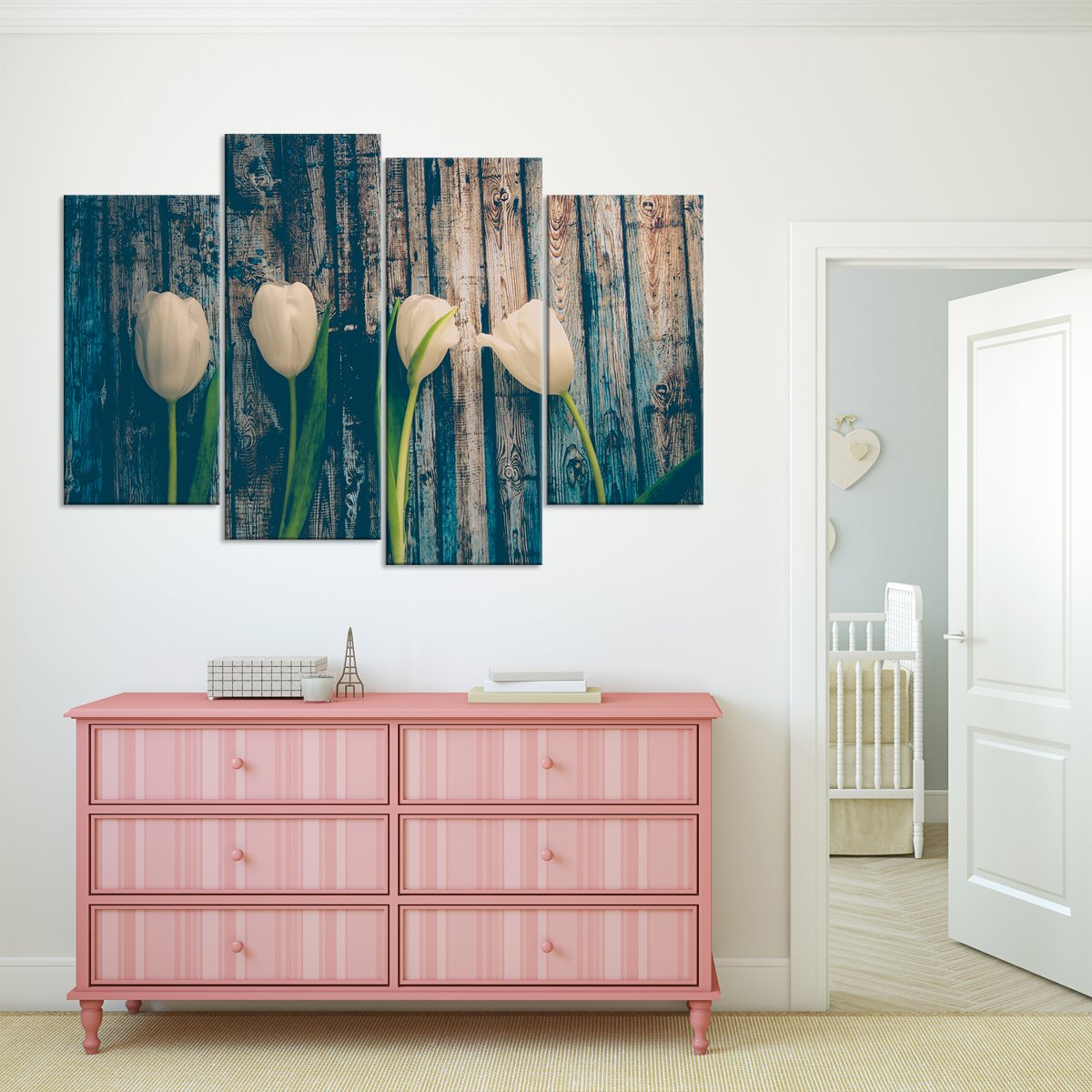 Rustic Blossoms Multi Panel Canvas Wall Art