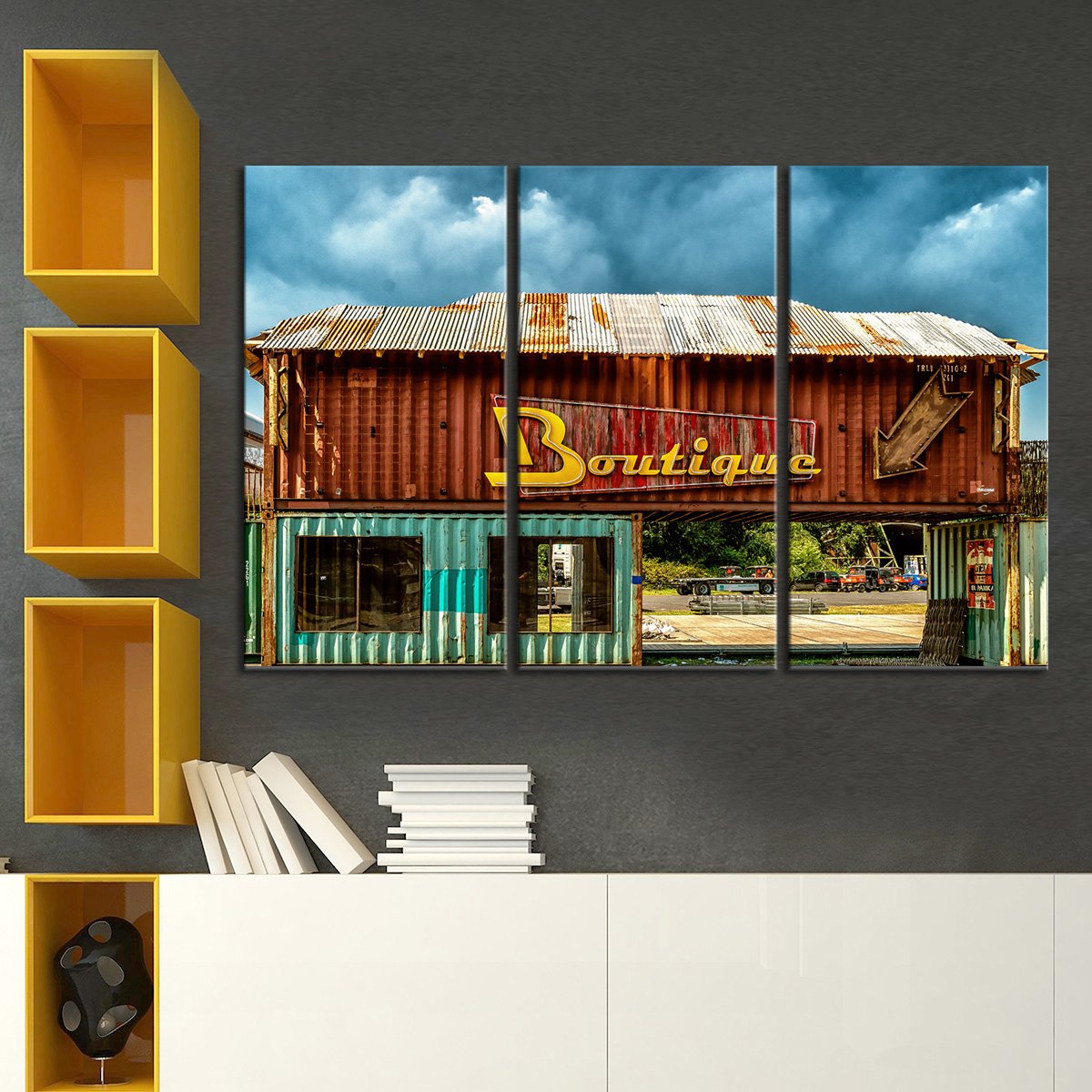Rustic Boutique Multi Panel Canvas Wall Art