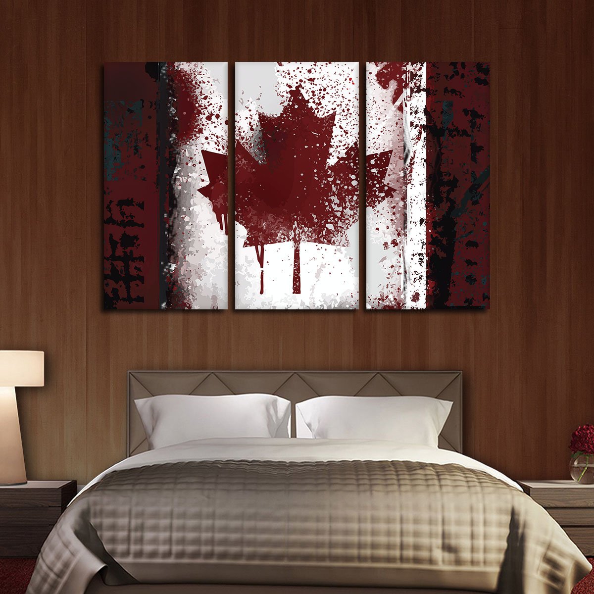 Rustic Canada Flag Multi Panel Canvas Wall Art