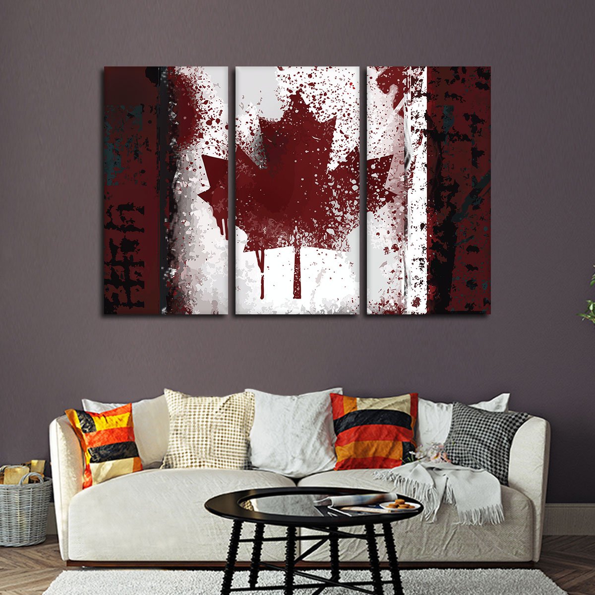 Rustic Canada Flag Multi Panel Canvas Wall Art