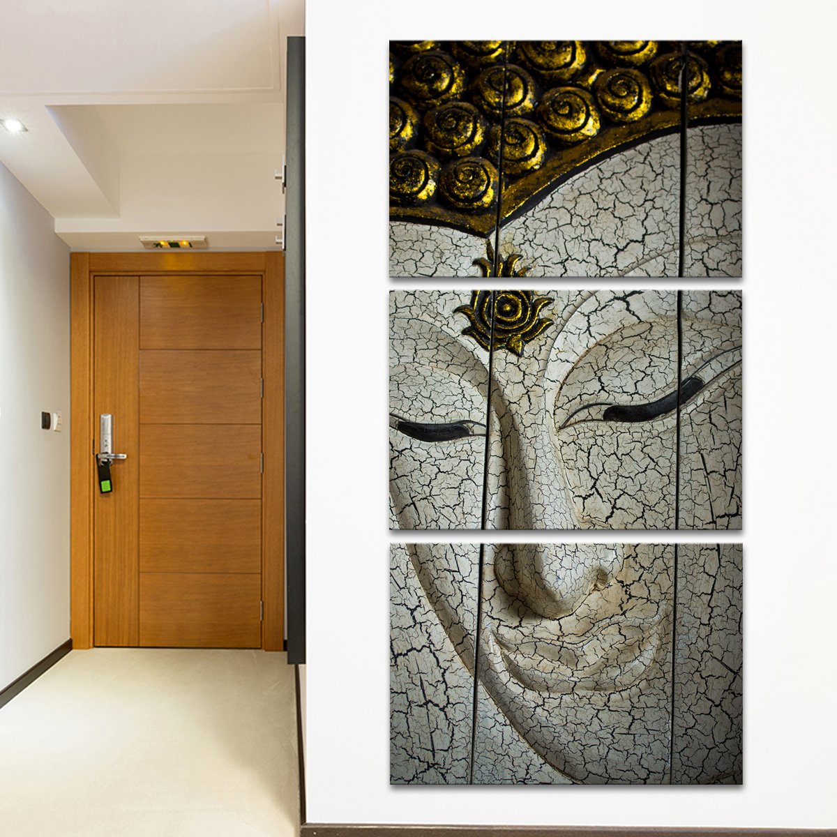 Rustic White Buddha Multi Panel Canvas Wall Art