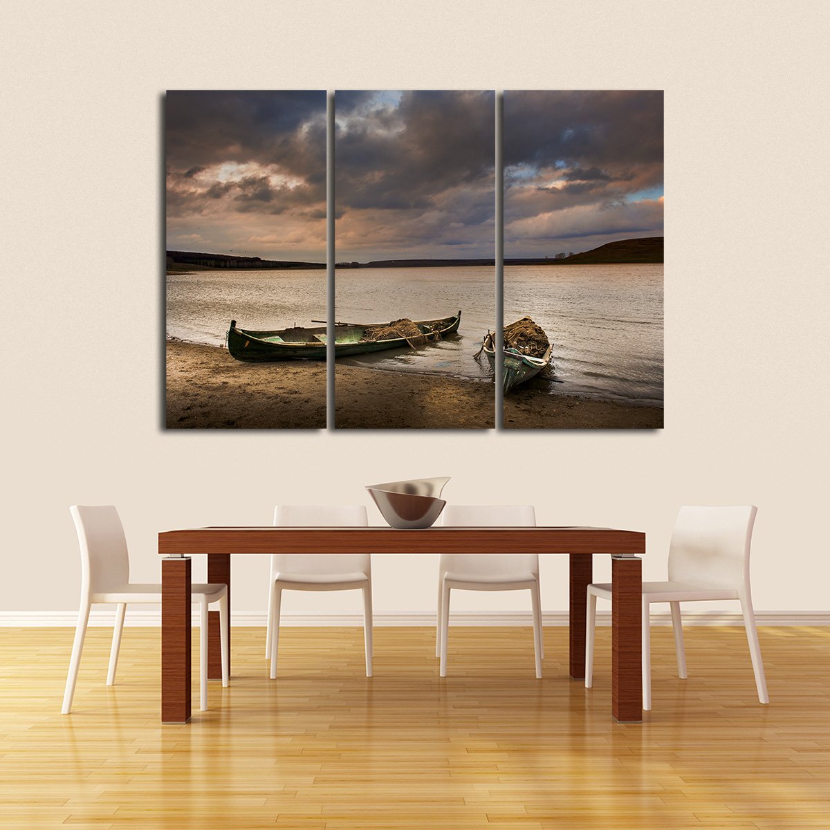 Rusting Fishing Boat Multi Panel Canvas Wall Art