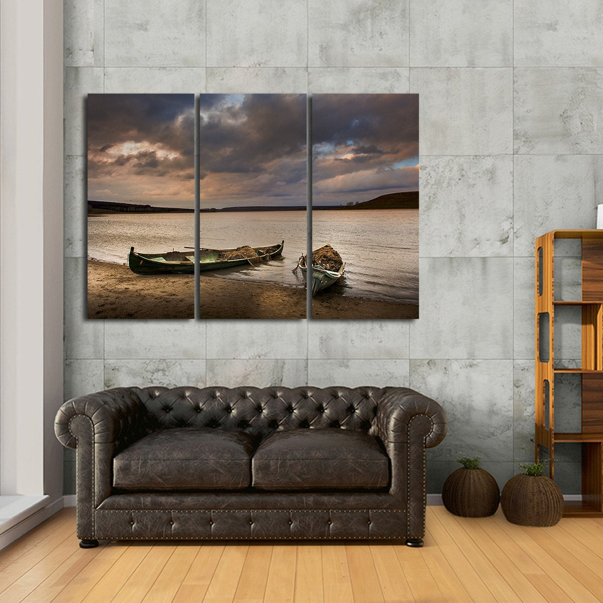 Rusting Fishing Boat Multi Panel Canvas Wall Art