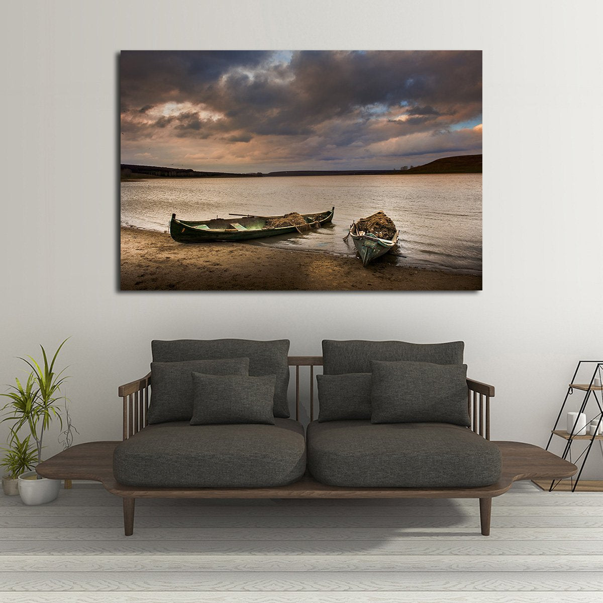 Rusting Fishing Boat Multi Panel Canvas Wall Art