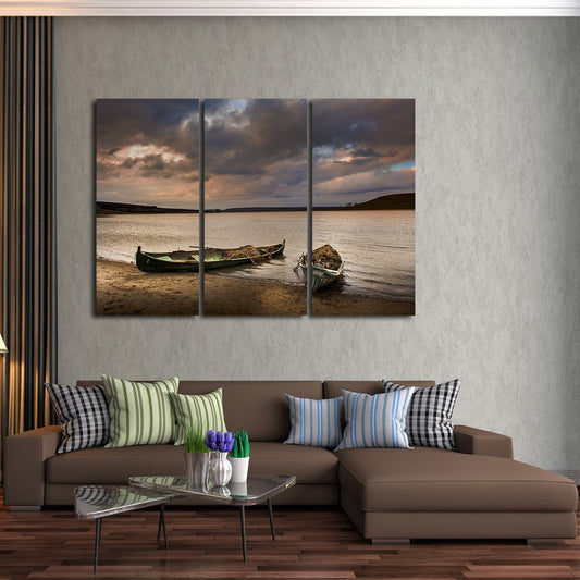 Rusting Fishing Boat Multi Panel Canvas Wall Art
