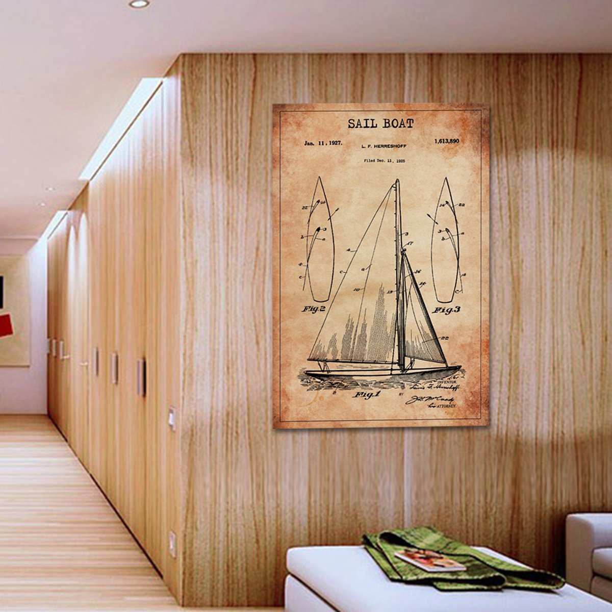 Sail Boat Patent Canvas Wall Art