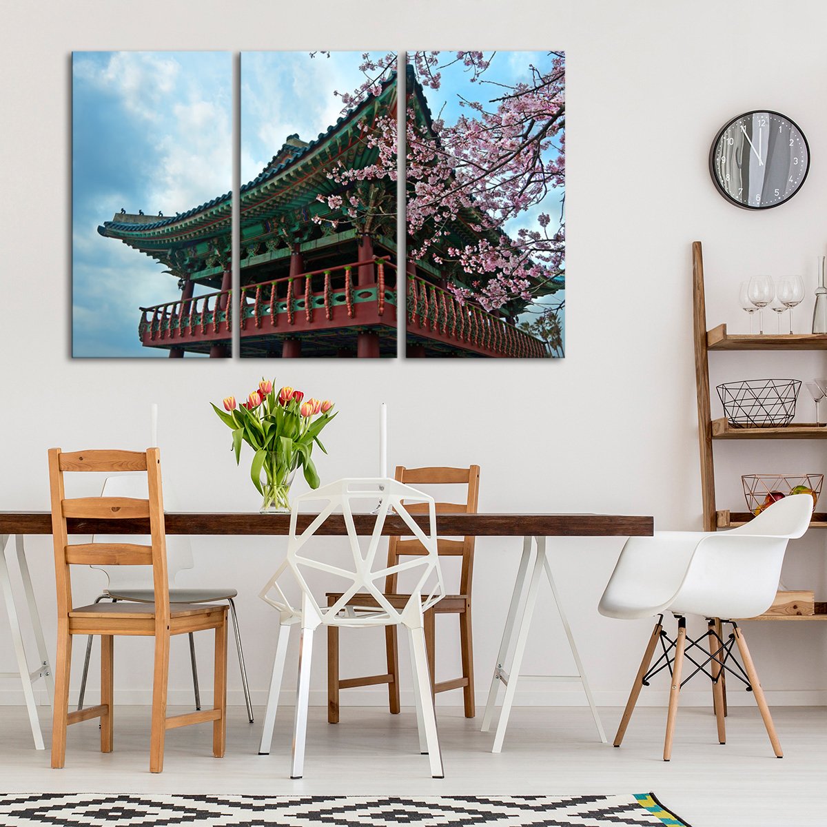 Sakura in Korea Multi Panel Canvas Wall Art