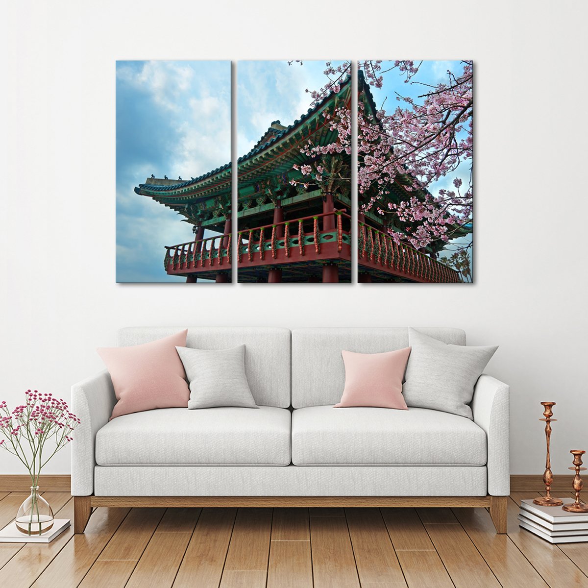 Sakura in Korea Multi Panel Canvas Wall Art
