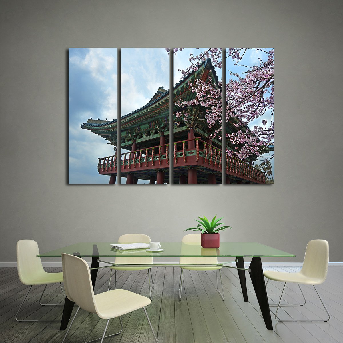 Sakura in Korea Multi Panel Canvas Wall Art