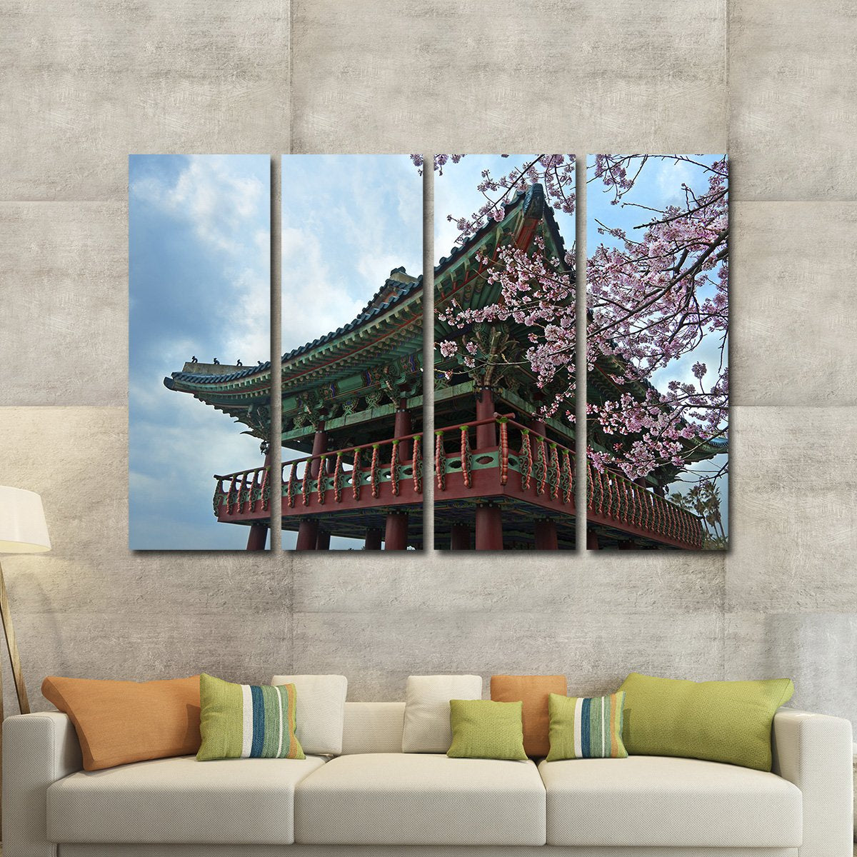 Sakura in Korea Multi Panel Canvas Wall Art