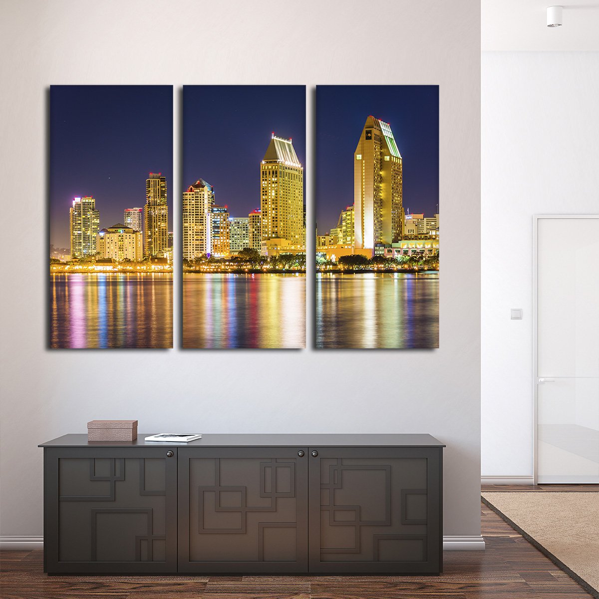 San Diego Skyline Multi Panel Canvas Wall Art