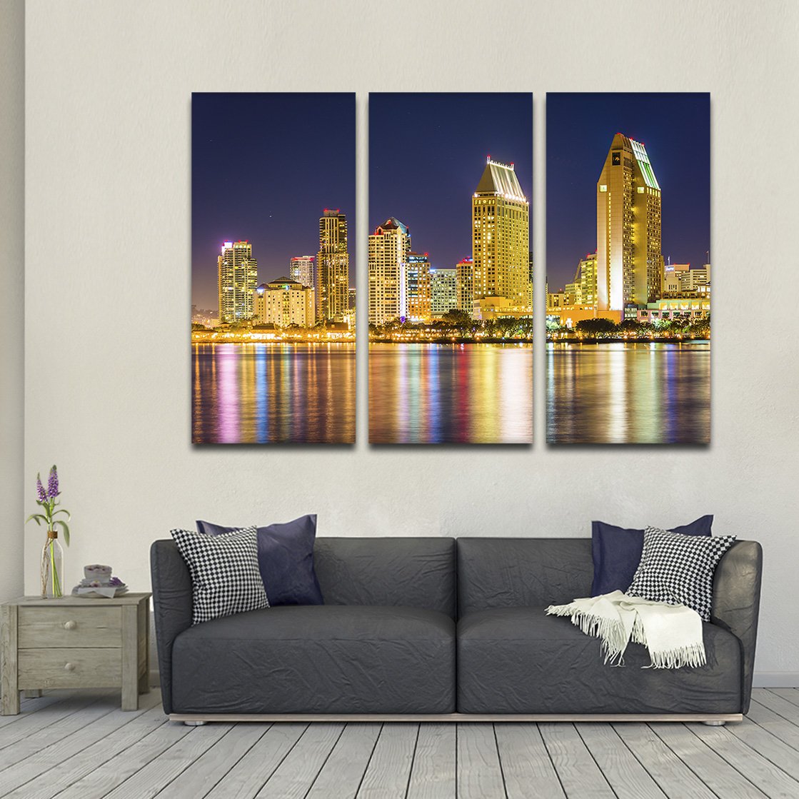 San Diego Skyline Multi Panel Canvas Wall Art