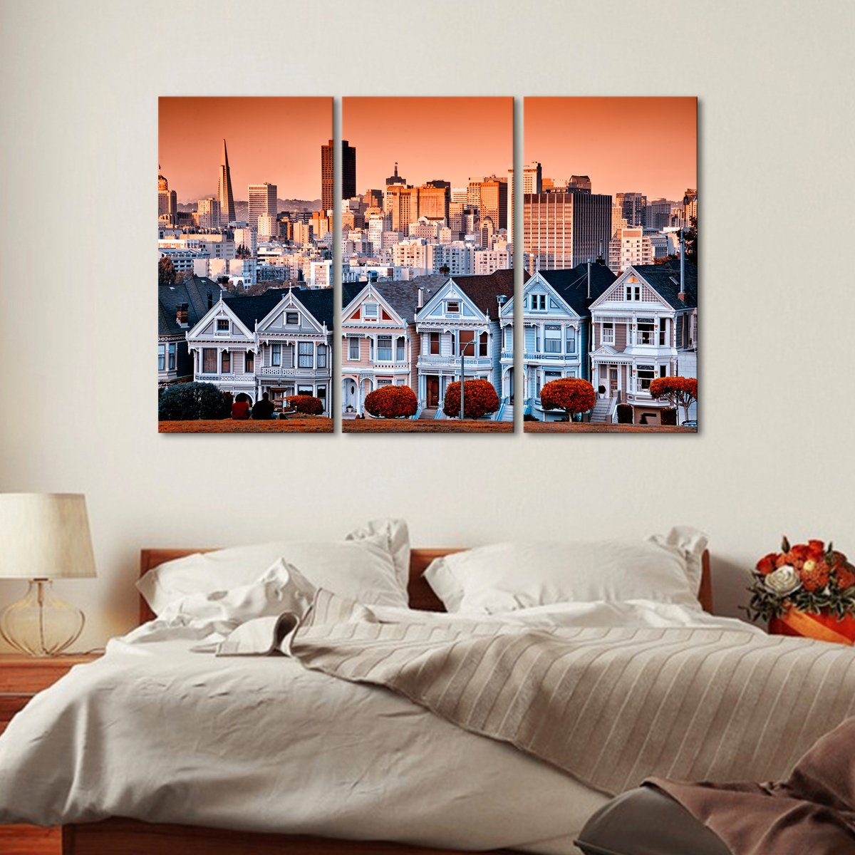 San Francisco Houses Multi Panel Canvas Wall Art