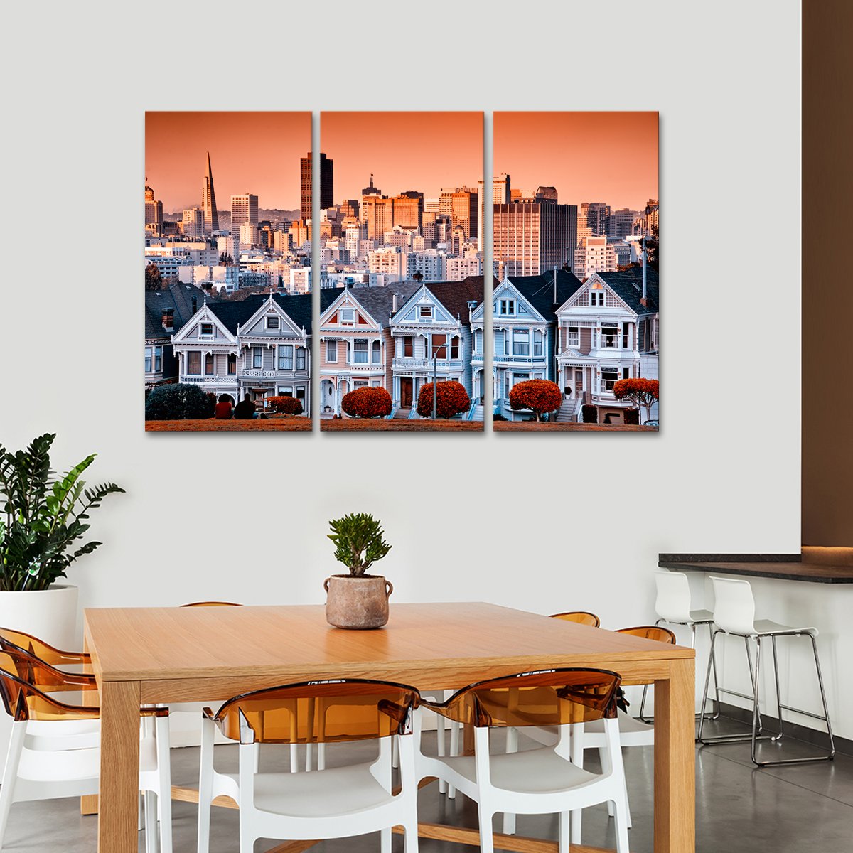 San Francisco Houses Multi Panel Canvas Wall Art