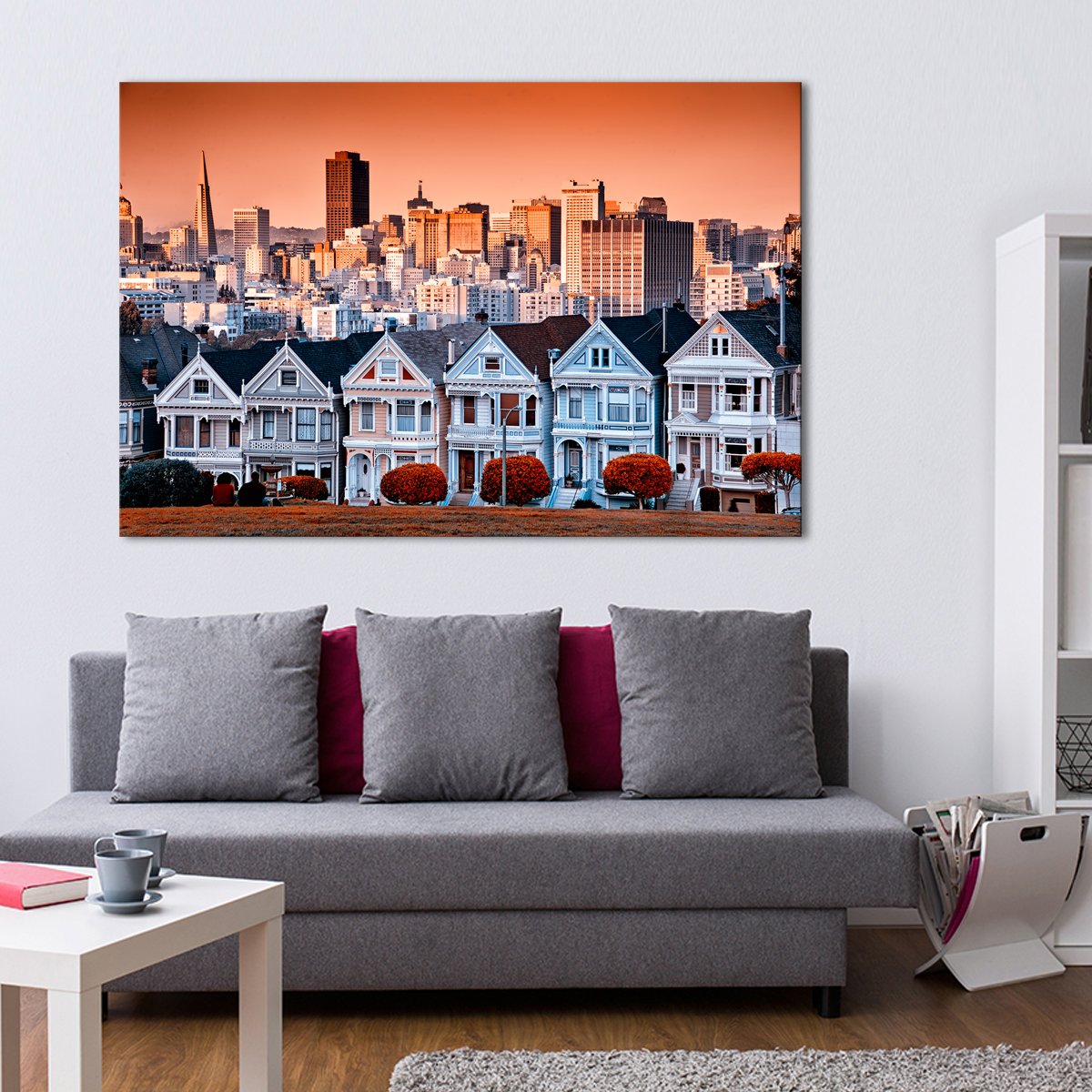 San Francisco Houses Multi Panel Canvas Wall Art