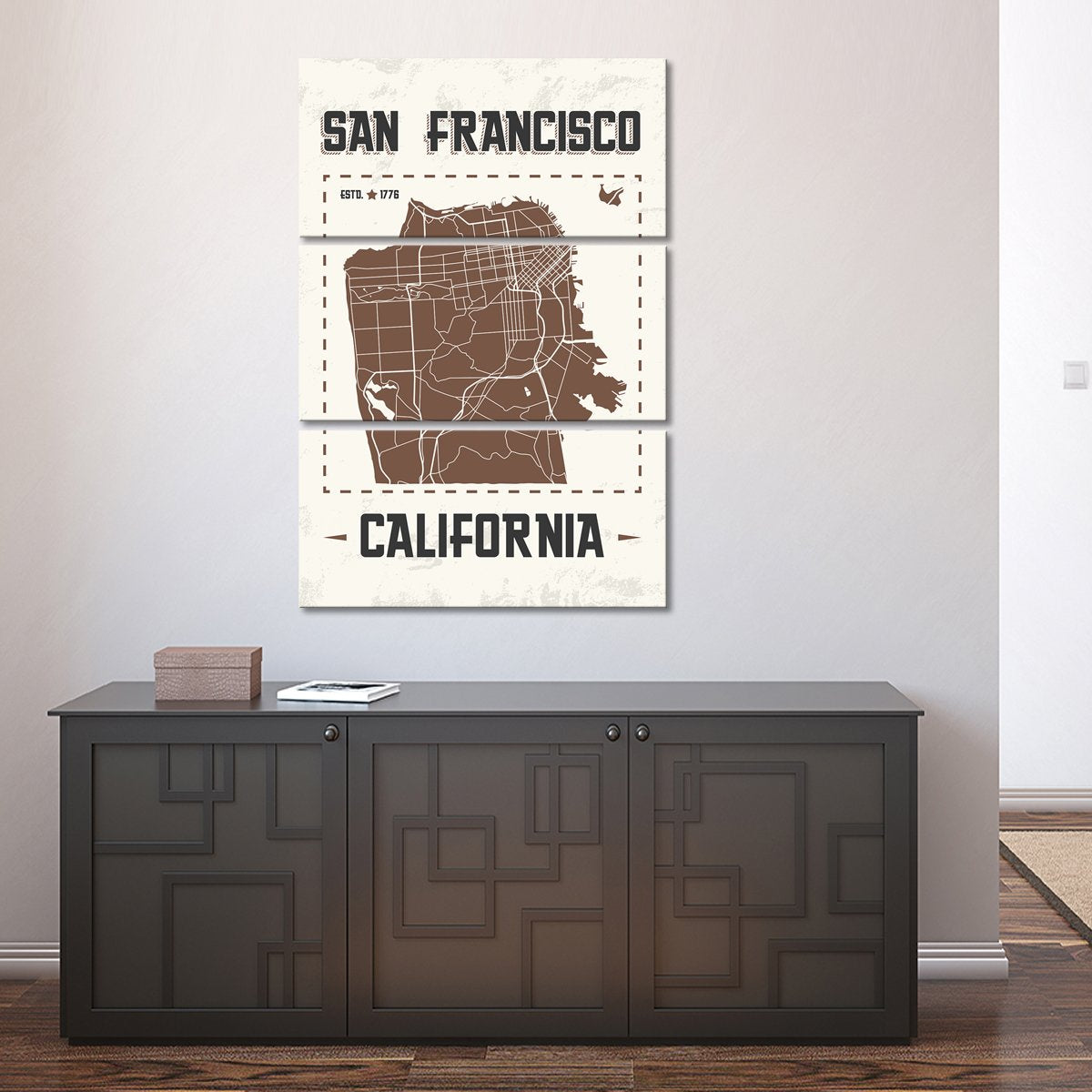 San Francisco Map Multi Panel Canvas Wall Art