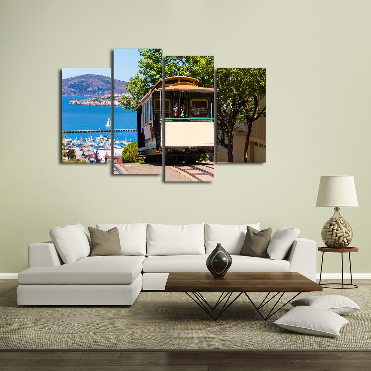 San Francisco Cable Car Multi Panel Canvas Wall Art
