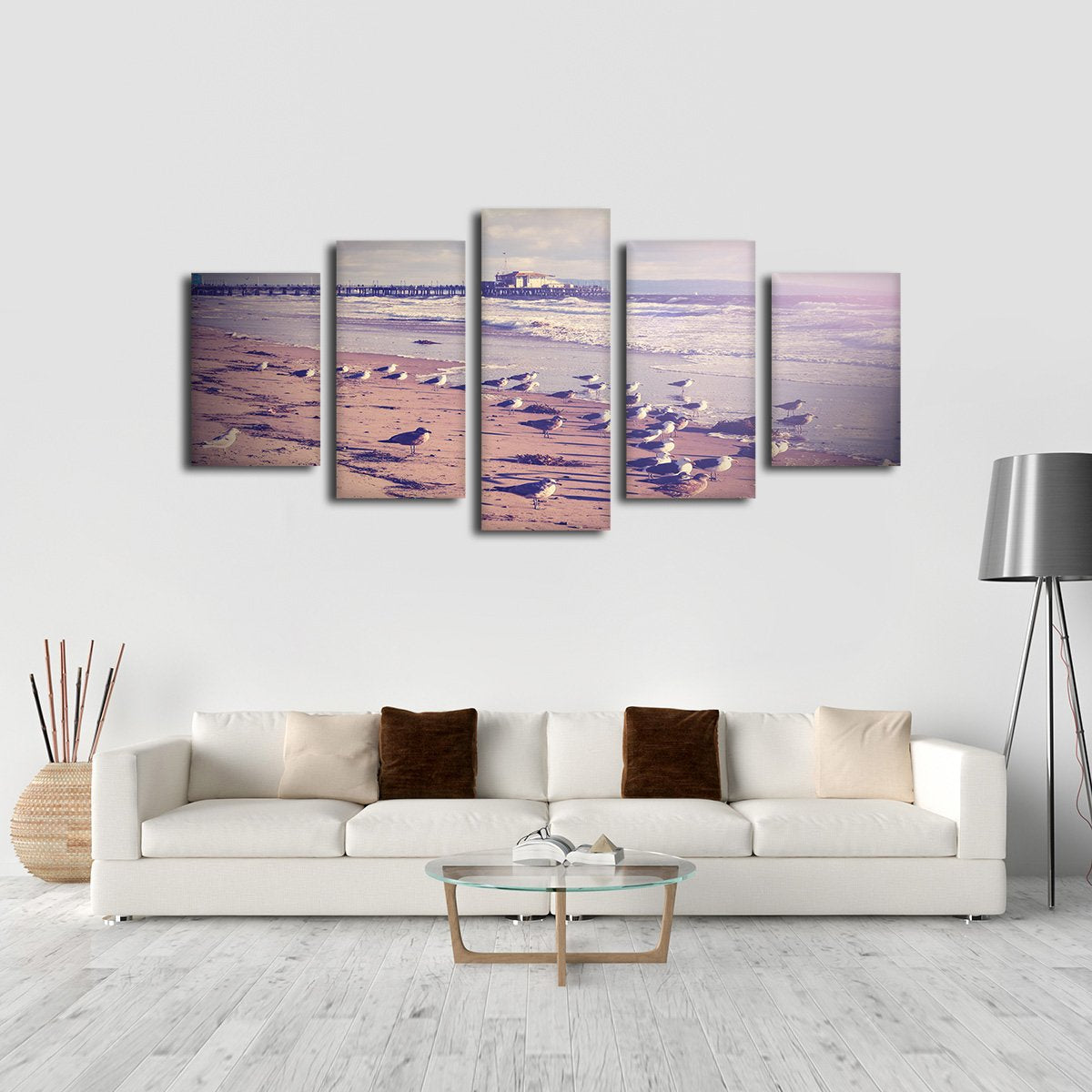 Santa Monica Beach Multi Panel Canvas Wall Art