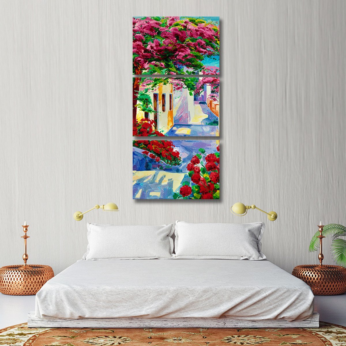 Santorini Vacation Multi Panel Canvas Wall Art