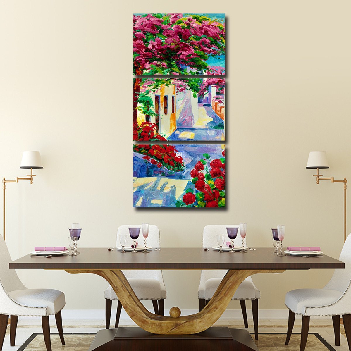 Santorini Vacation Multi Panel Canvas Wall Art