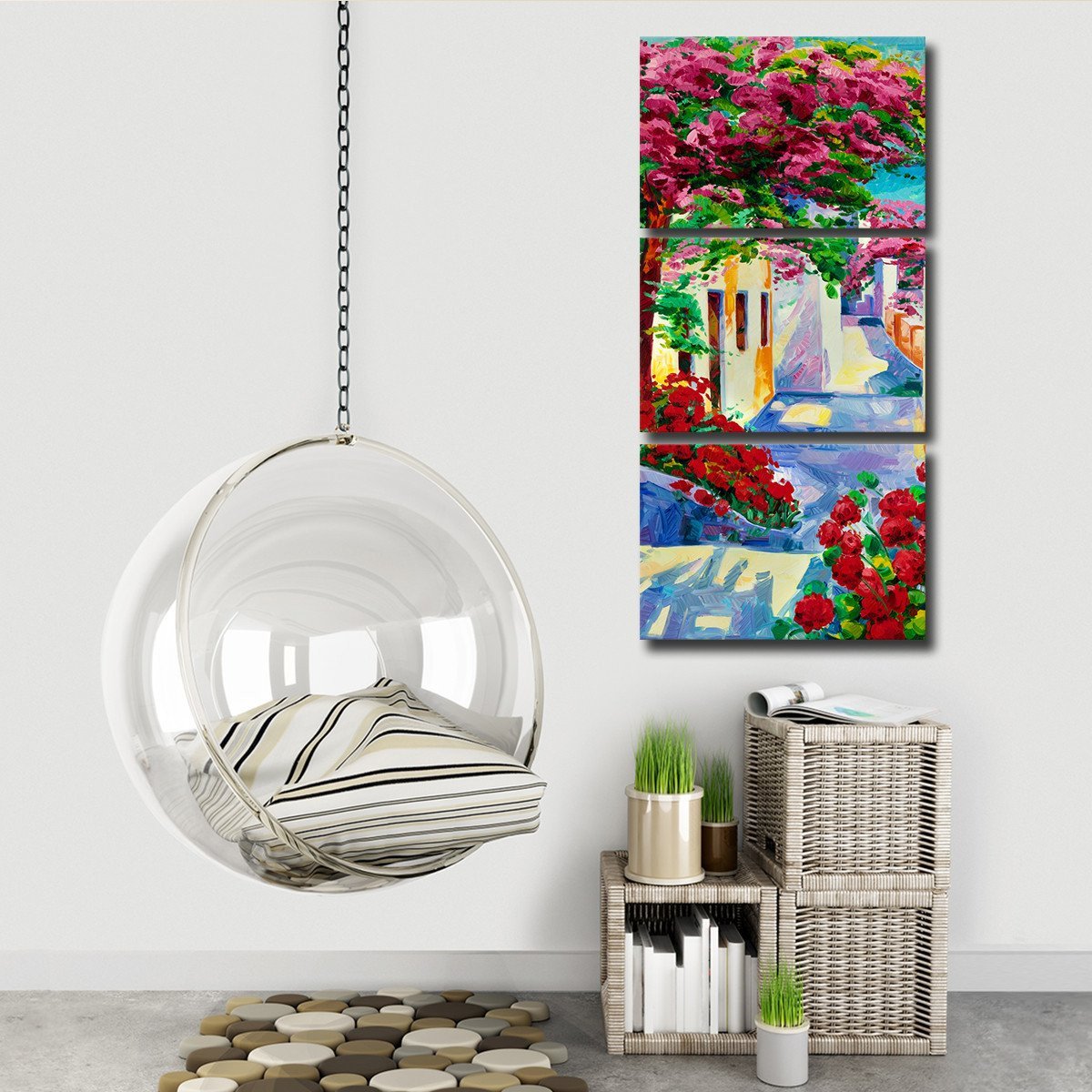 Santorini Vacation Multi Panel Canvas Wall Art