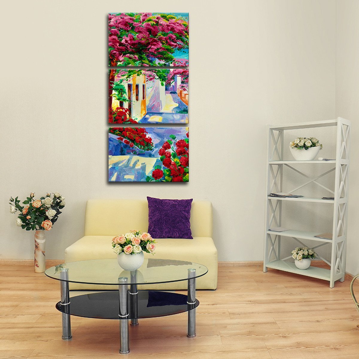 Santorini Vacation Multi Panel Canvas Wall Art