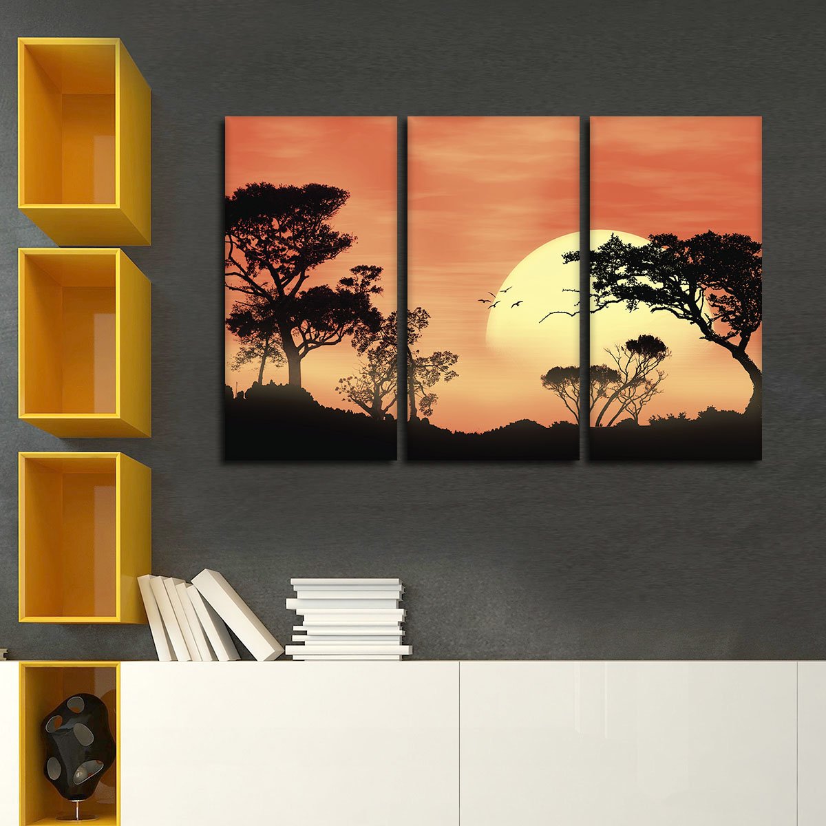 Savanna Sunset Multi Panel Canvas Wall Art