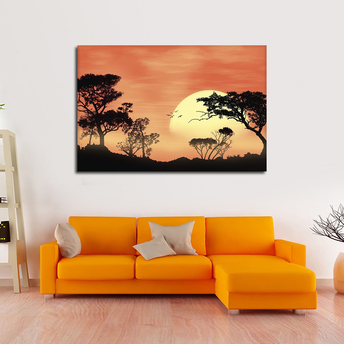 Savanna Sunset Multi Panel Canvas Wall Art
