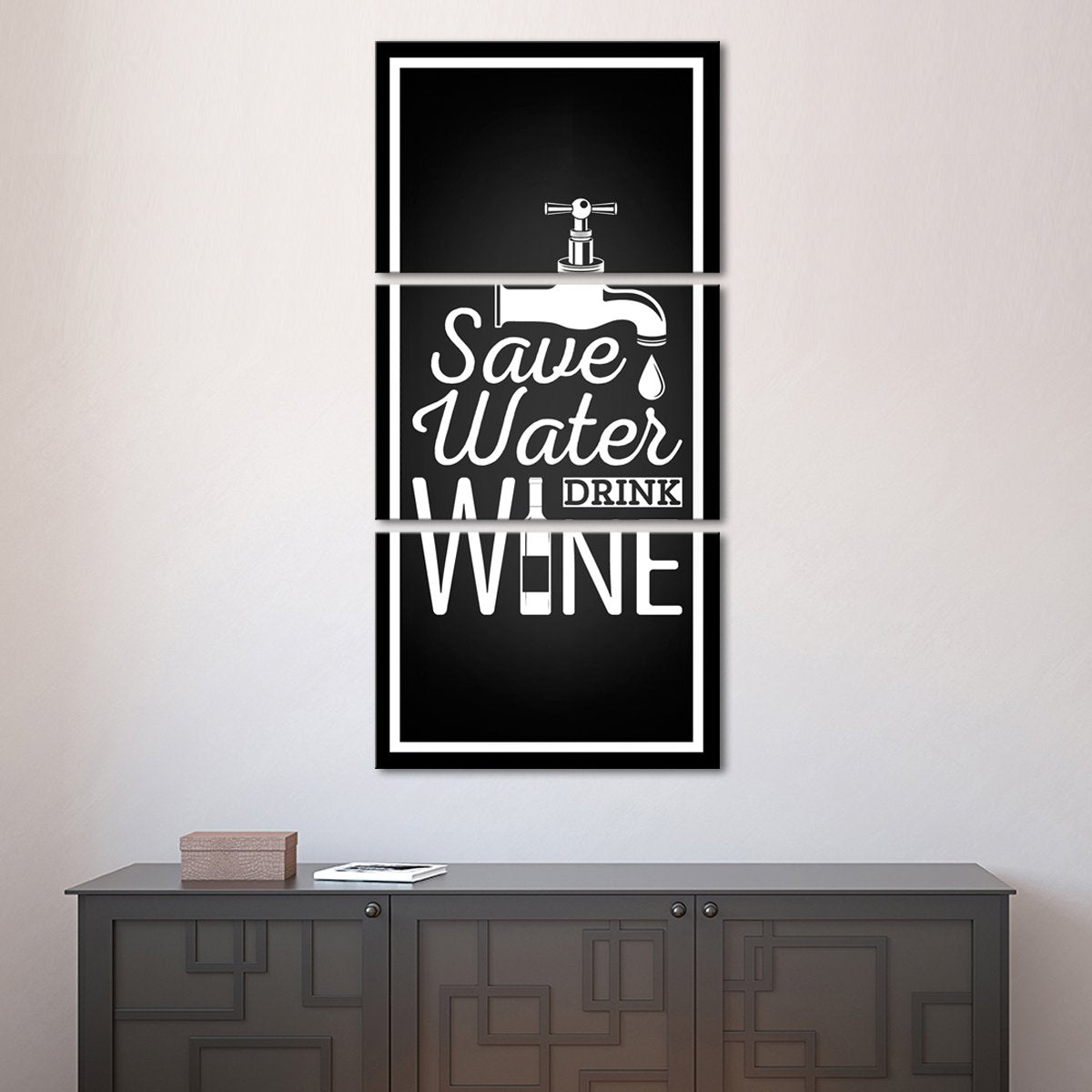 Save Water Drink Wine Multi Panel Canvas Wall Art
