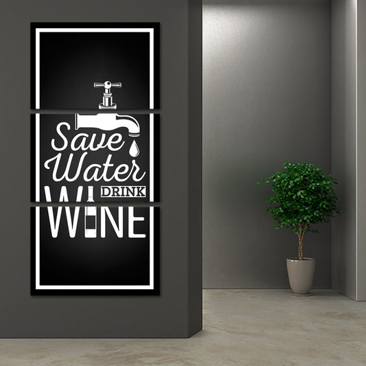 Save Water Drink Wine Multi Panel Canvas Wall Art
