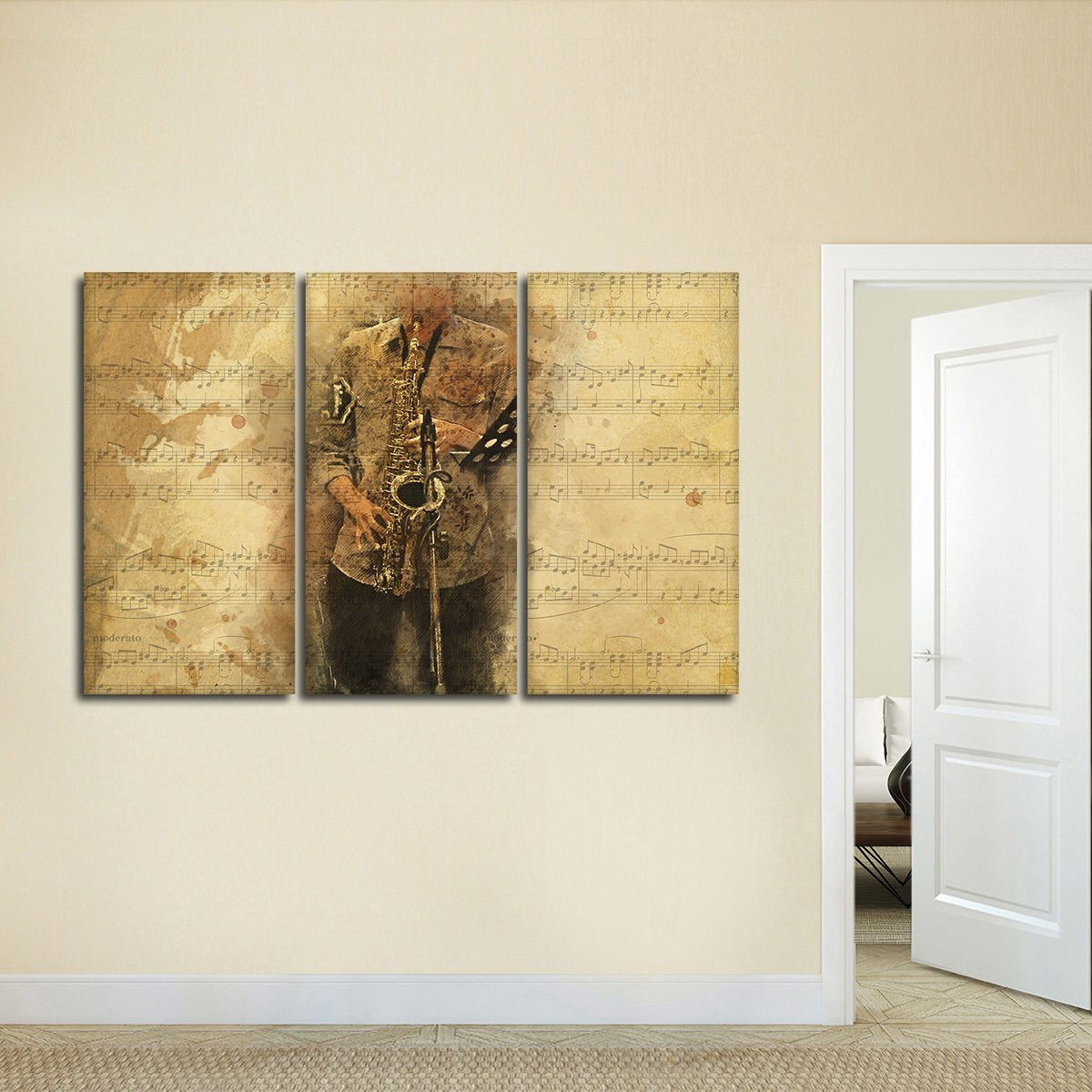 Saxophone Tunes Multi Panel Canvas Wall Art