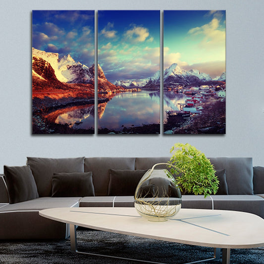 Oia Village Photography Multi Panel Canvas Wall Art