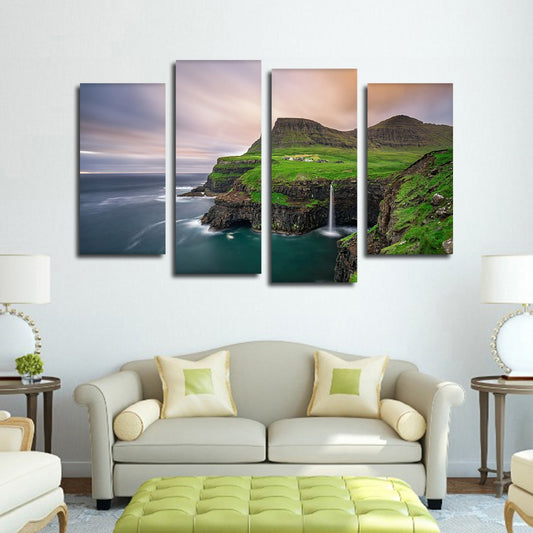 Scandinavian Waterfall Multi Panel Canvas Wall Art