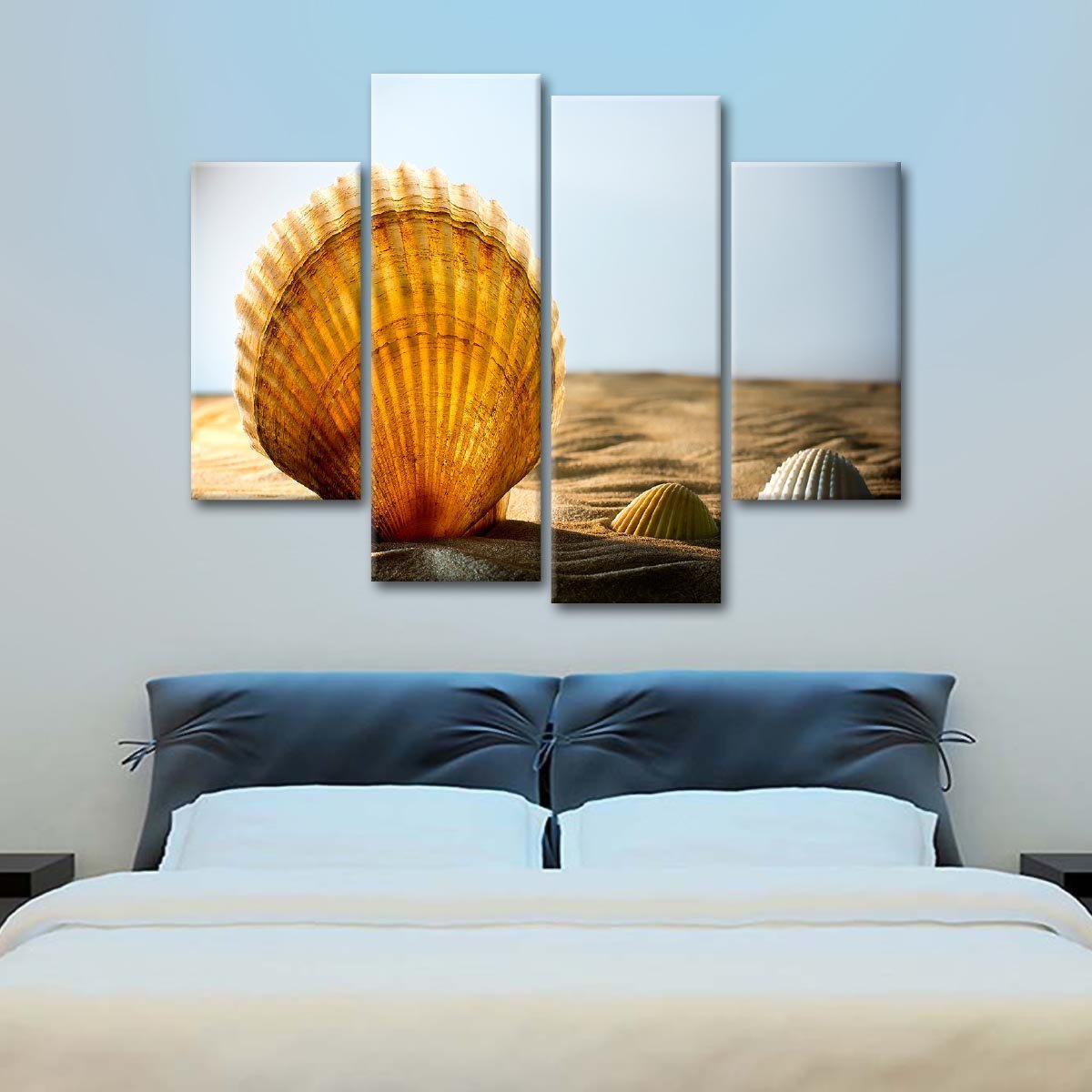 Seashells in the Sand Multi Panel Canvas Wall Art