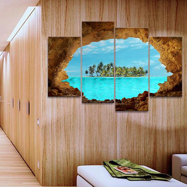 Secret Island Multi Panel Canvas Wall Art