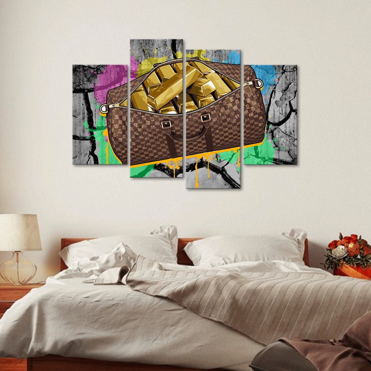 Secure the Gold Multi Panel Canvas Wall Art