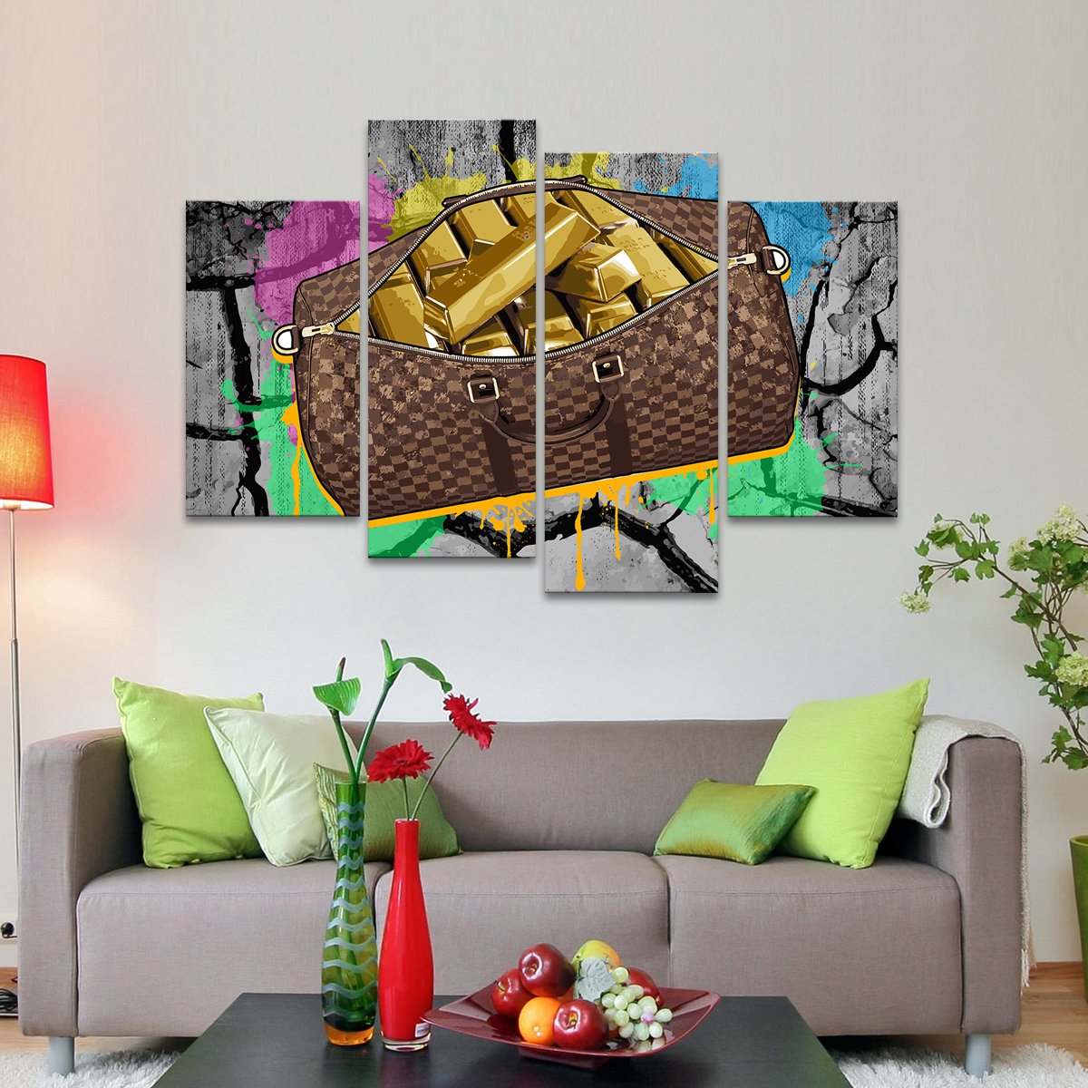 Secure the Gold Multi Panel Canvas Wall Art