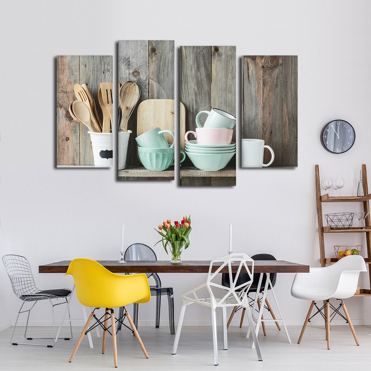 Shabby Chic Kitchen Multi Panel Canvas Wall Art