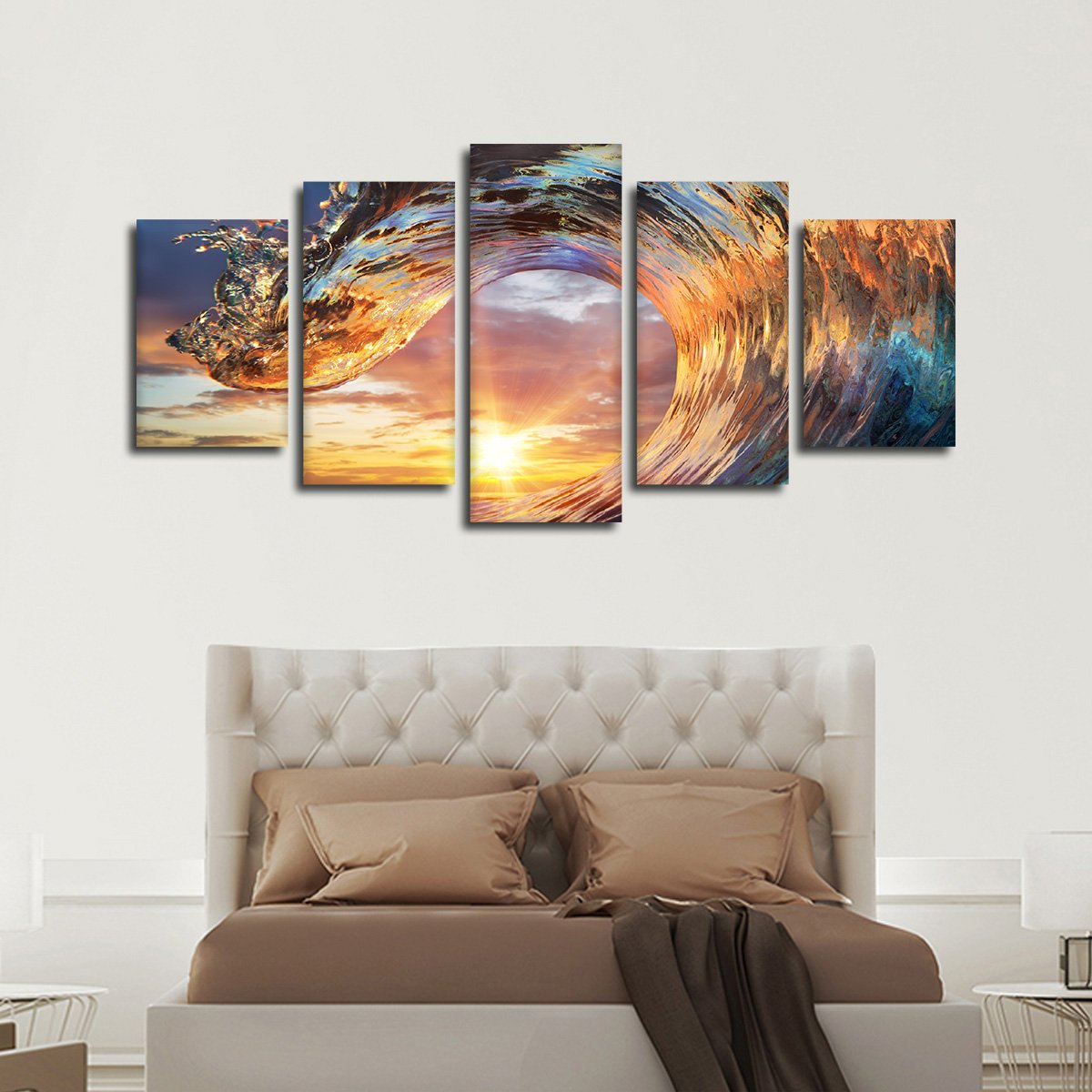 Shine Through The Wave Multi Panel Canvas Wall Art