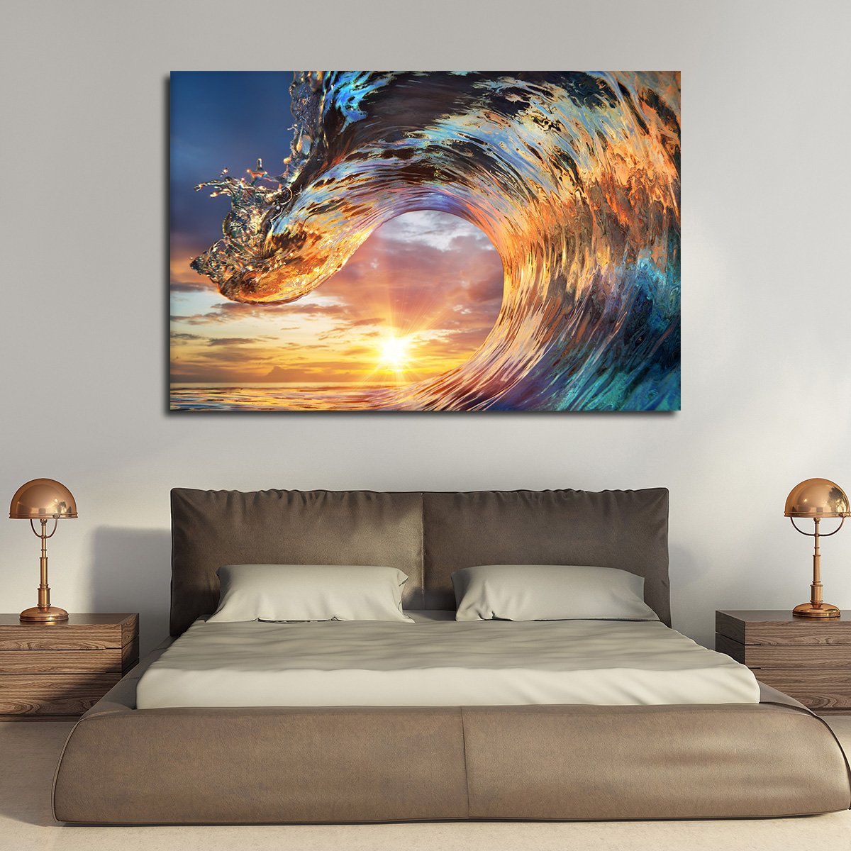 Shine Through The Wave Multi Panel Canvas Wall Art
