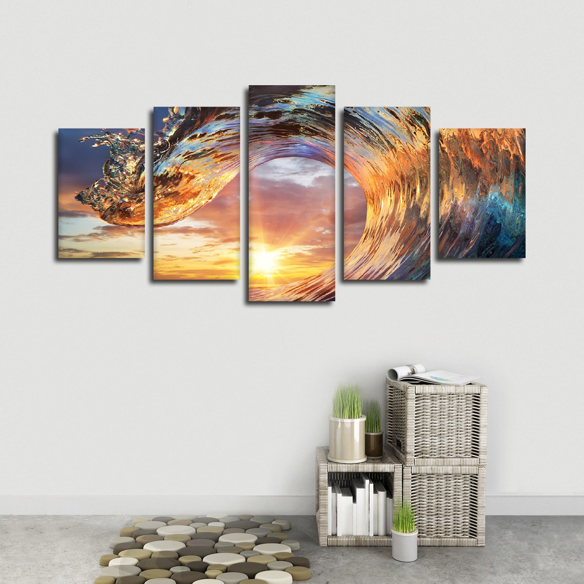 Shine Through The Wave Multi Panel Canvas Wall Art