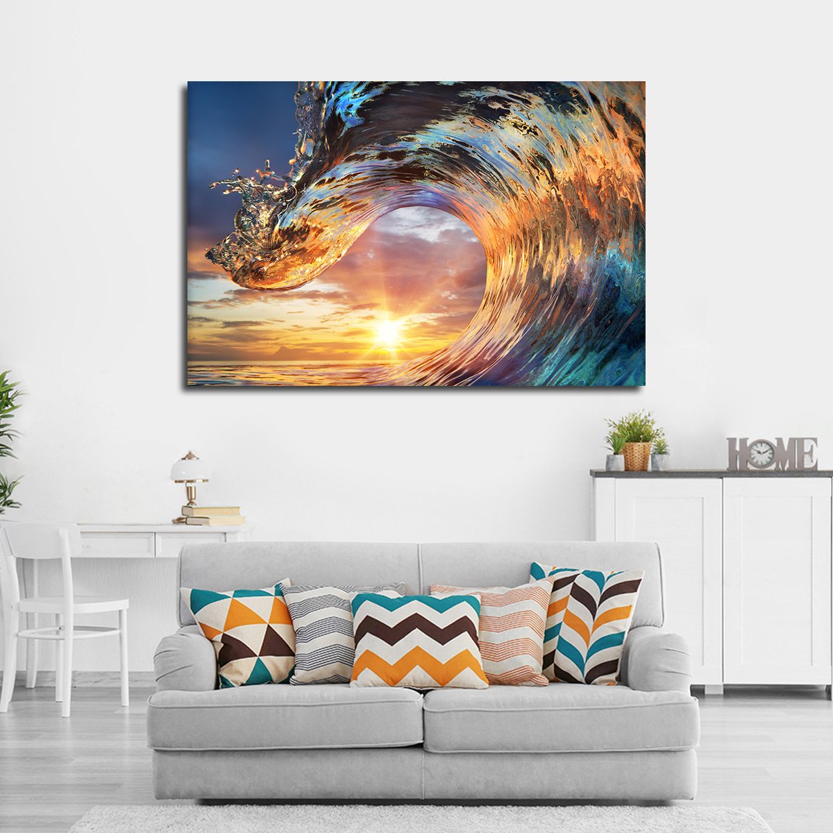 Shine Through The Wave Multi Panel Canvas Wall Art