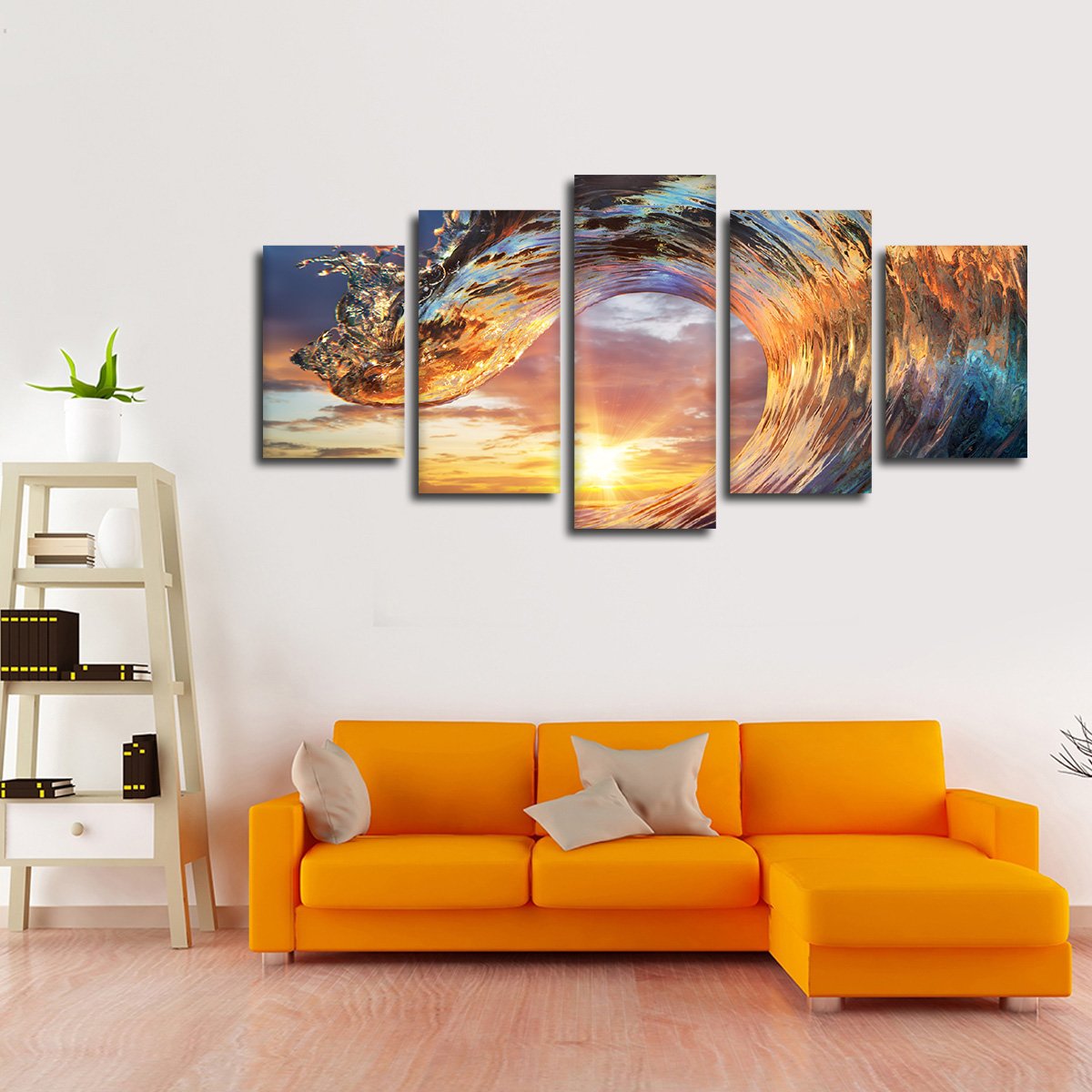 Shine Through The Wave Multi Panel Canvas Wall Art