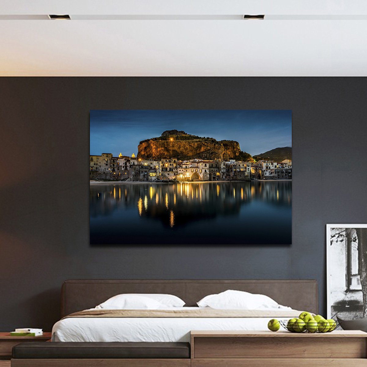 Sicily at Night Multi Panel Canvas Wall Art